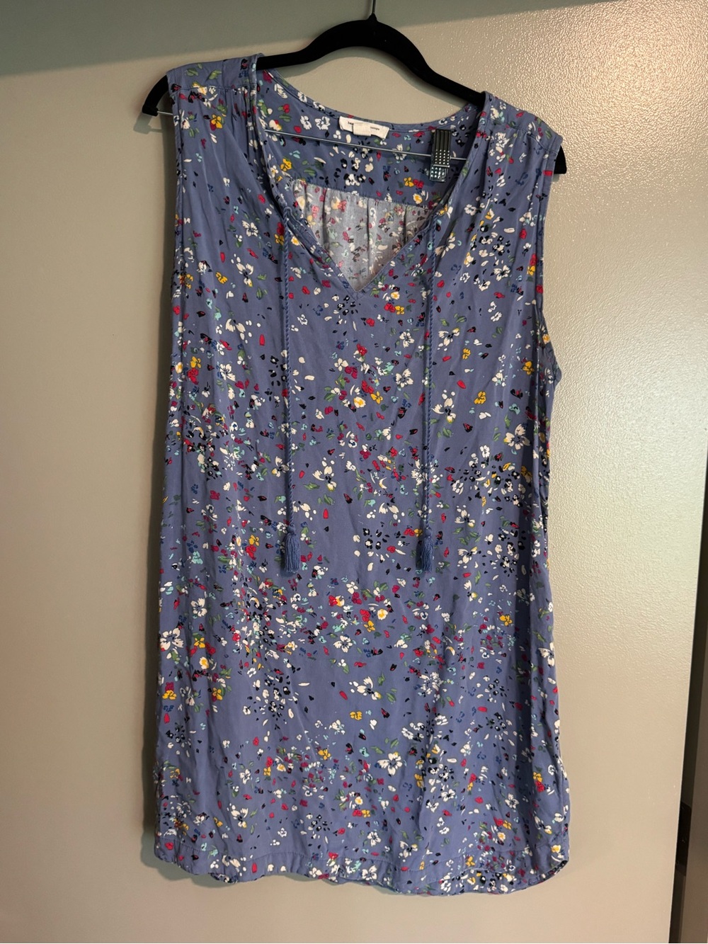 beachlunchlounge Lavender Floral Drawstring Sleeveless Mini Dress